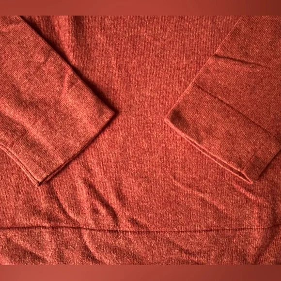 NWT J.Crew Factory Cotton Wool Blend Teddie Burnished Rust Sweater Size Medium - Picture 4 of 6